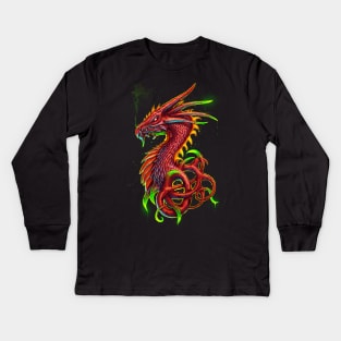 Poison Dragon Alt red Kids Long Sleeve T-Shirt